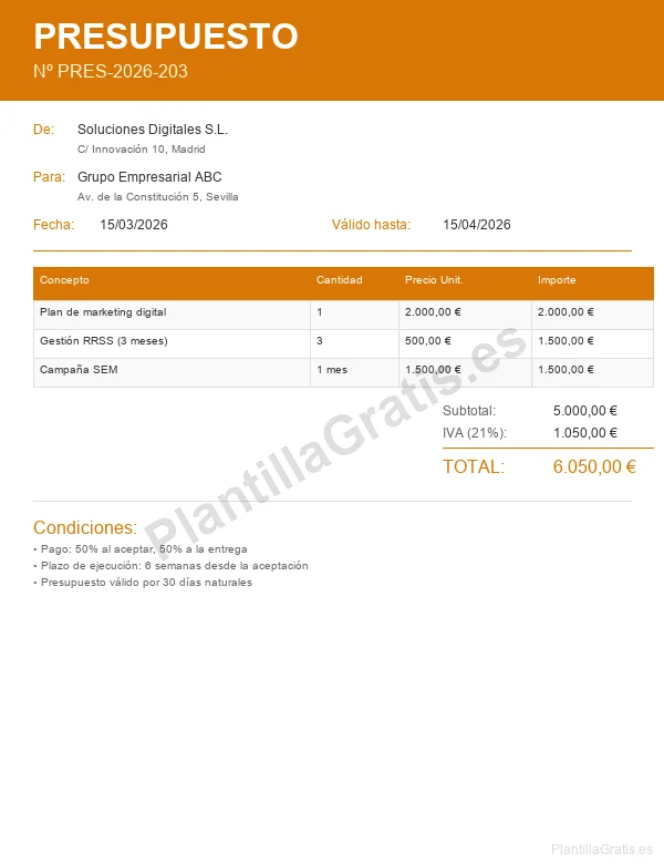 Vista previa Presupuesto Reforma