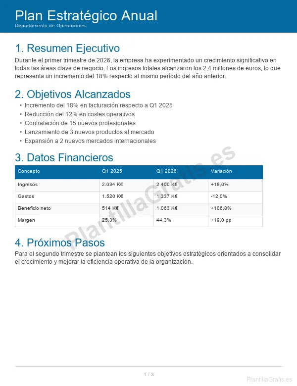 Vista previa - Plantilla Informe Word: Estructura Profesional Lista para Usar